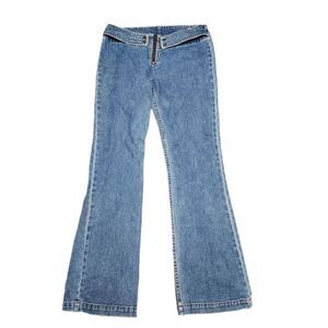 Levis Vintage Y2K RARE HTF Red Tab Sz 7 Groovy Zipper Flare Jeans